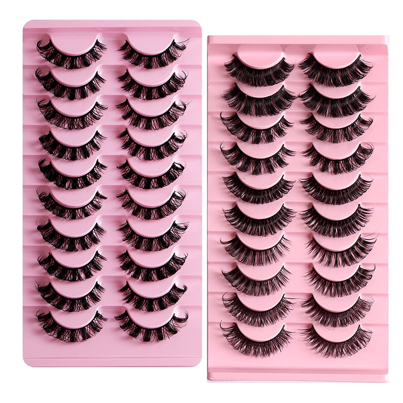 2/10Pairs 3D Mink Lashes russian strip lash Dramatic False Eyelashes Faux Cils Fake Eyelash Extension maquiagem