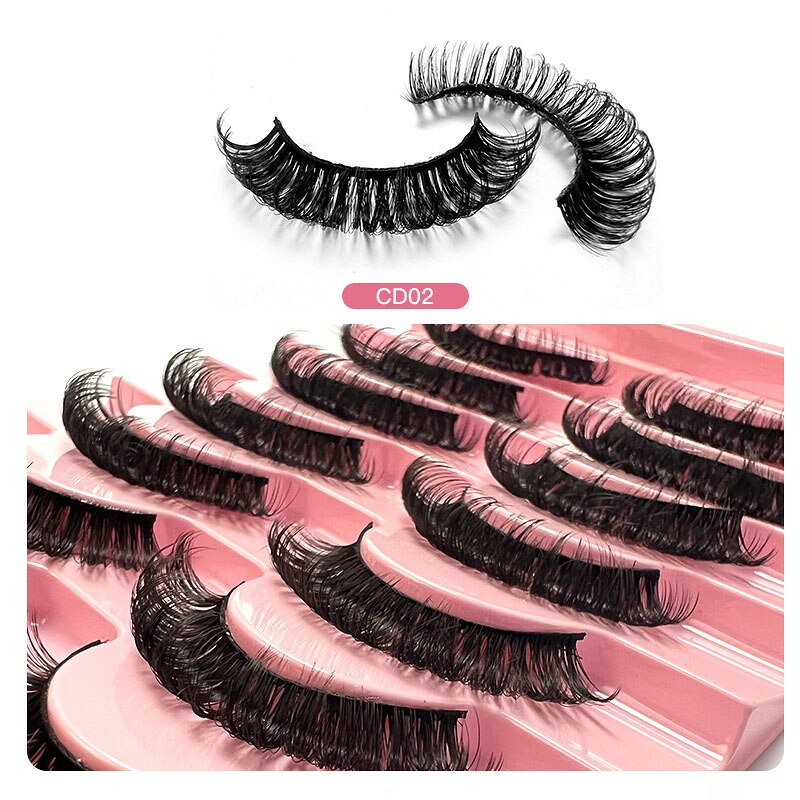 2/10Pairs 3D Mink Lashes russian strip lash Dramatic False Eyelashes Faux Cils Fake Eyelash Extension maquiagem