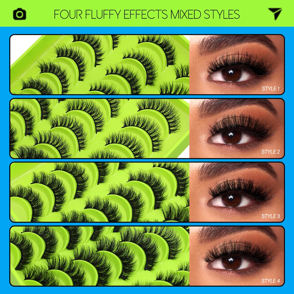 5/10/20 pairs 3D Faux Mink Lashes Fluffy False Eyelashes Dramatic Volume Lashes Eyelash Extension