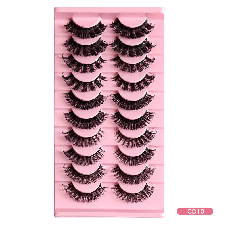 2/10Pairs 3D Mink Lashes russian strip lash Dramatic False Eyelashes Faux Cils Fake Eyelash Extension maquiagem