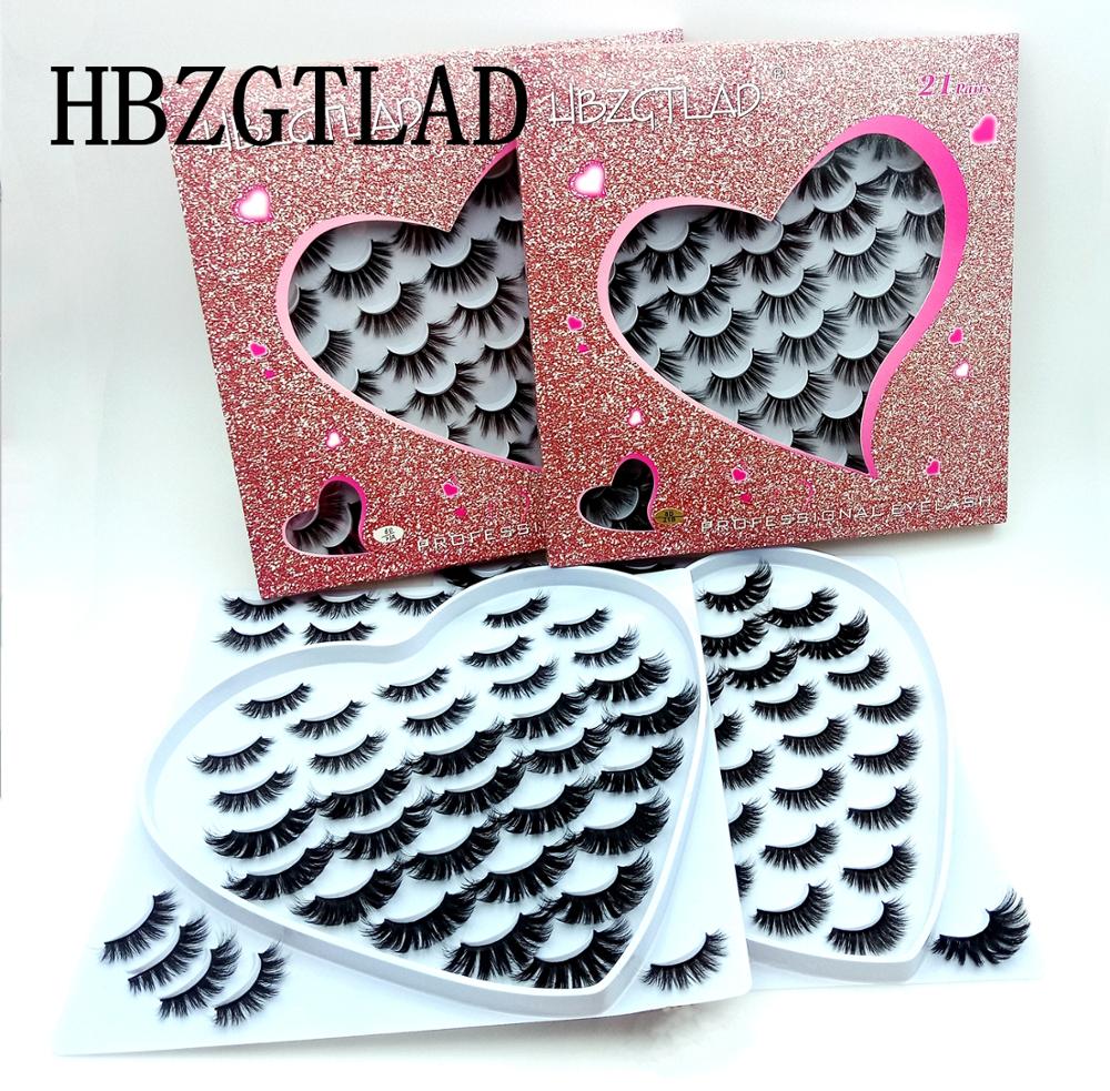5/21Pairs 10-25 mm 3d Mink Lashes Faux Wispy Natural Mink Lashes Pack Short Natural False Eyelashes