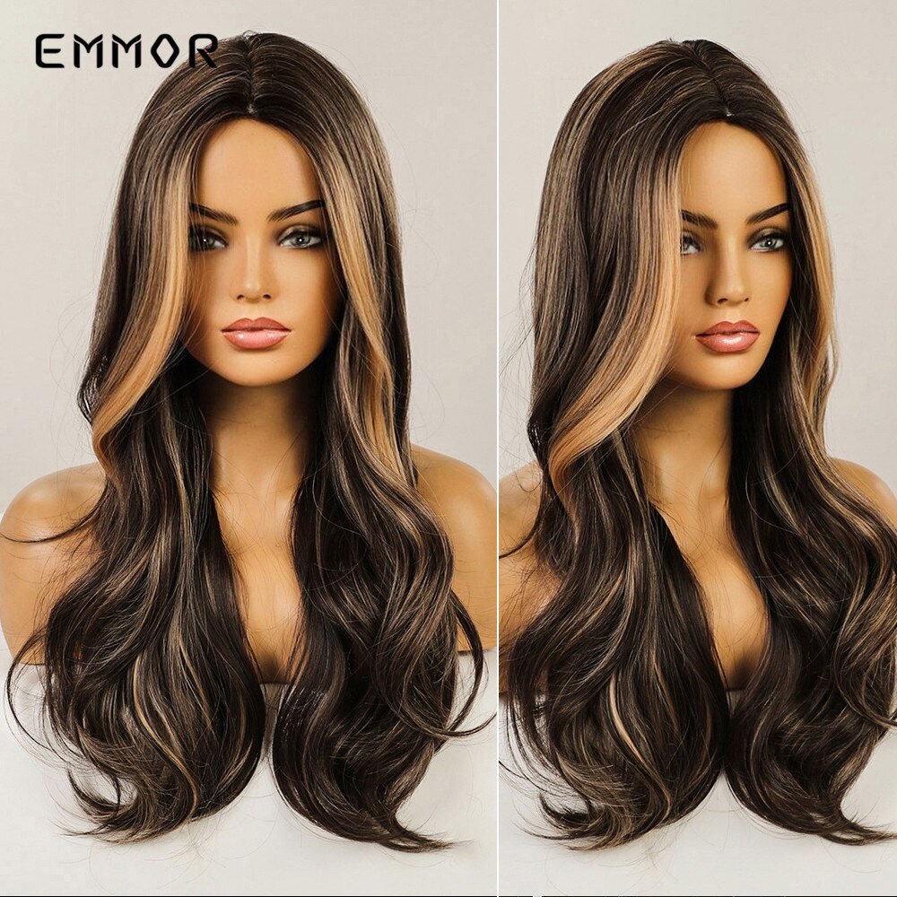 Synthetic Wigs Long Wavy Blonde Natural Hair Wigs for Women Cosplay Wigs Heat Resistant Fiber Hair Wig