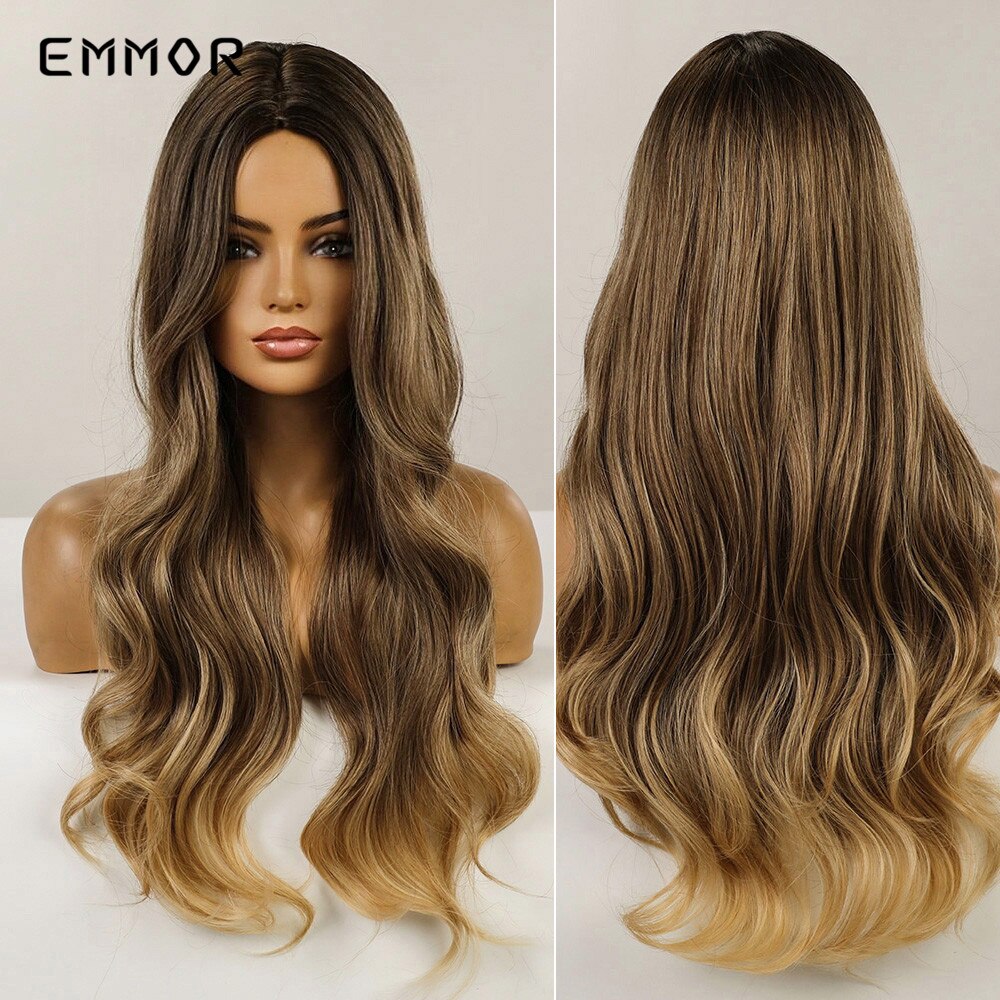Synthetic Wigs Long Wavy Blonde Natural Hair Wigs for Women Cosplay Wigs Heat Resistant Fiber Hair Wig