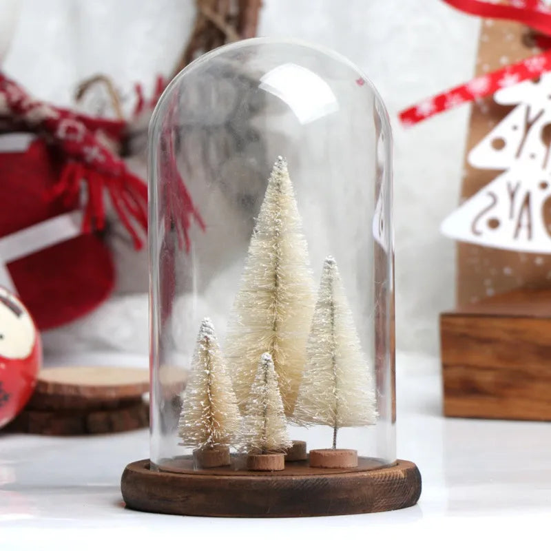 8-Piece Mini Christmas Tree Sisal Silk Cedar - Decoration Small Christmas Tree - Gold Silver Blue Green White Festive Tree