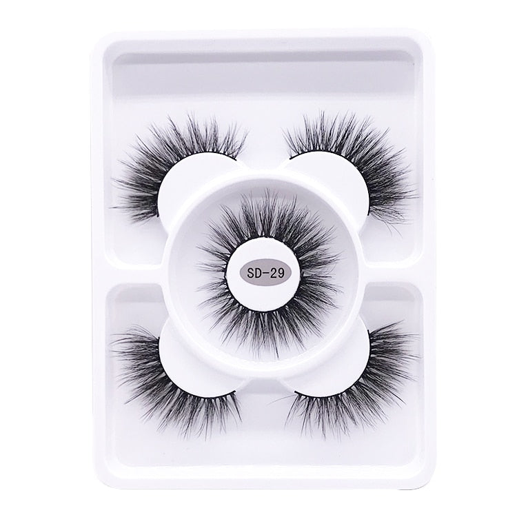 3 pairs natural false eyelashes fake lashes long 3d mink lashes eyelash extension