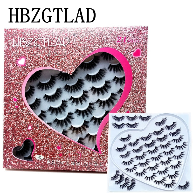 5/21Pairs 10-25 mm 3d Mink Lashes Faux Wispy Natural Mink Lashes Pack Short Natural False Eyelashes