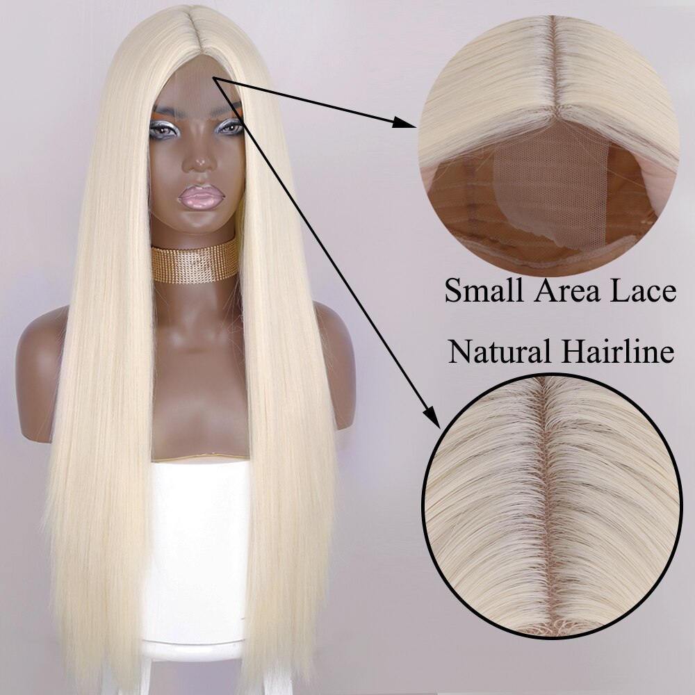 Synthetic Wigs for Women Long Straight Blonde Wig Natural Middle Part Wig Heat Resistant Fiber Natural Looking Wig
