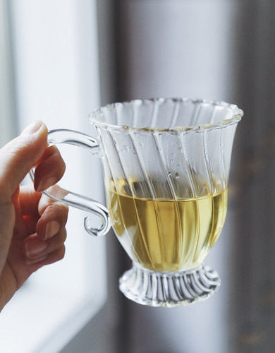 Heat Resistant Glass Retro British Glass Tea Set Teapot Tea Cup Afternoon Tea Fruit Tea Coffee Cup