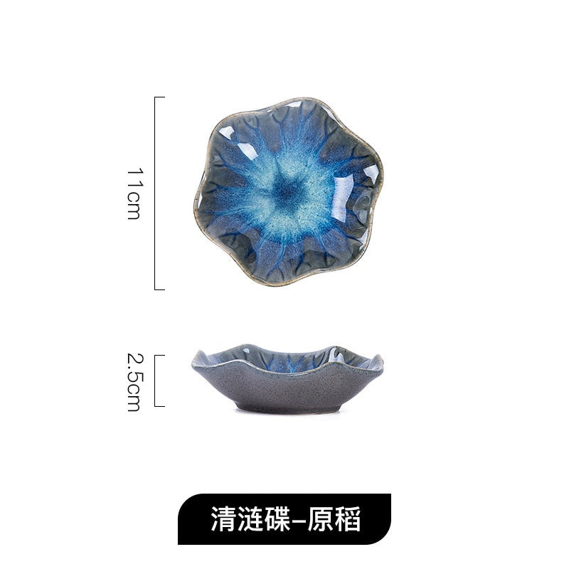 1PC Originality Ceramics Plate Flavor Small Dish Seasoning Dish Food Plate European Flower Shape Dish Ceramics Tableware