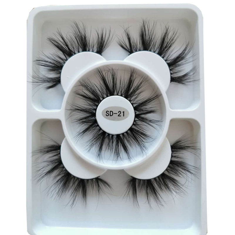 3 pairs natural false eyelashes fake lashes long 3d mink lashes eyelash extension