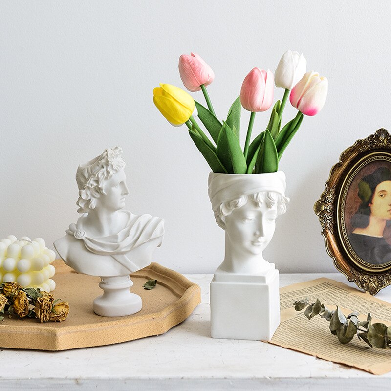 Nordic Style David Art Sculpture Portrait Vase Decoration Living Room Flower Arrangement Retro Florist Home Hydroponic Vase