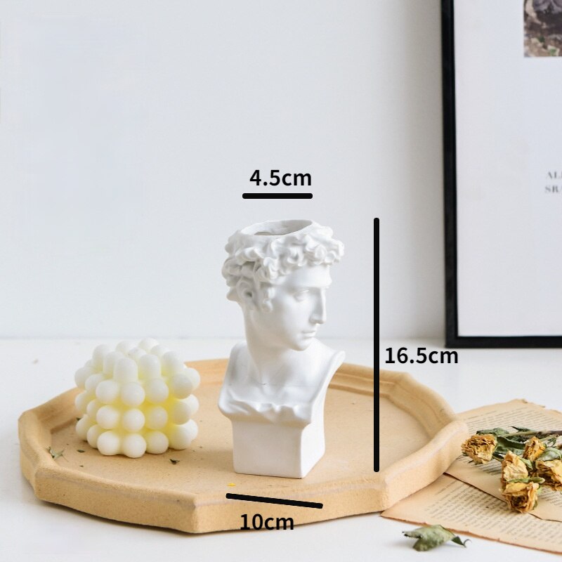 Nordic Style David Art Sculpture Portrait Vase Decoration Living Room Flower Arrangement Retro Florist Home Hydroponic Vase
