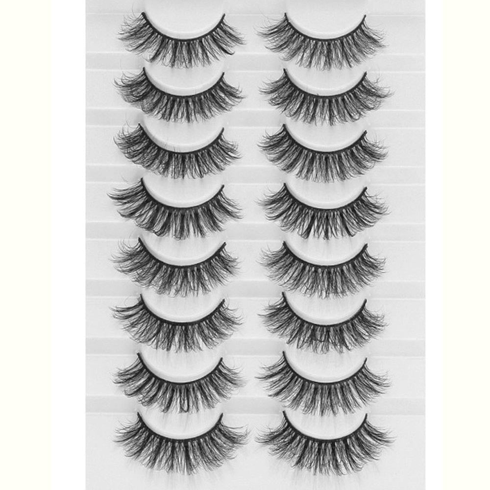 8 Pairs 3D Mink False Eyelashes Natural Wispy Fluffy Dramatic Volume Fake Lashes Extension Handmade Cruelty-free Eyelash