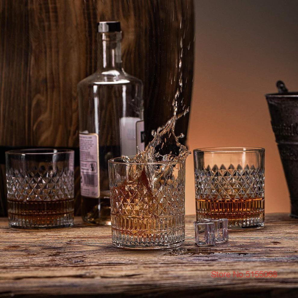 Modern European Style Aurora Bright Old Fashion Whisky Glass 3D Relief Whiskey Tumbler Vodka Wine Cup Cocktail Mug Beer-glass