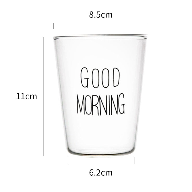 Letter Transparent Glass Cup Creative Coffee Tea Drinks Dessert Breakfast Milk Cup Glass Mugs Handle Drinkware Couple Gifts