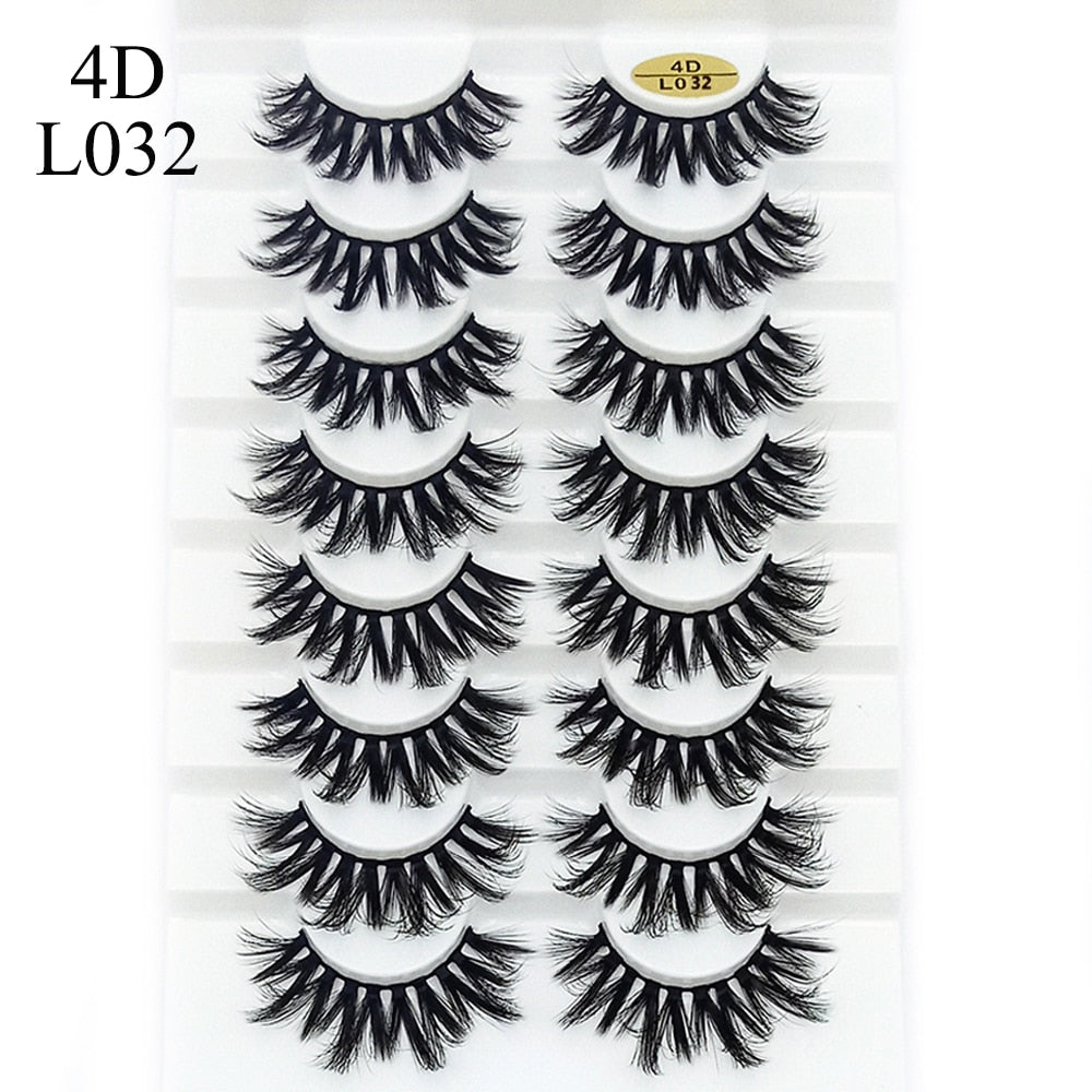 8 Pairs 3D Mink False Eyelashes Natural Wispy Fluffy Dramatic Volume Fake Lashes Extension Handmade Cruelty-free Eyelash