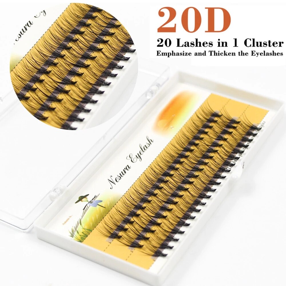 20D/10D Super Cluster Eyelash Extension Natural 3D Russian Volume Faux Eyelashes Individual Lashes Cilia Lash Bunche