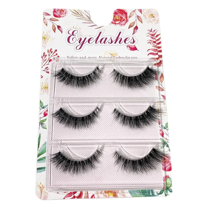False Eyelashes 3 Pairs Pure Handmade Natural Transparent Terrier Fake Eyelashes Short Paragraph Bare Makeup Eyelashes