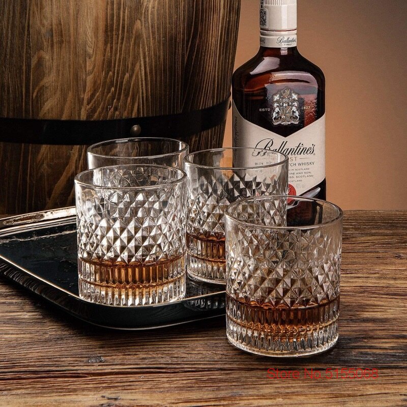 Modern European Style Aurora Bright Old Fashion Whisky Glass 3D Relief Whiskey Tumbler Vodka Wine Cup Cocktail Mug Beer-glass