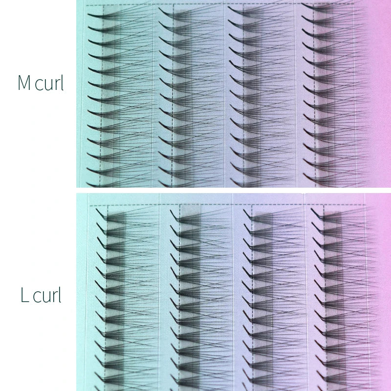 6D M L Special Curl Premade Fans Volume Lash Extension Thin Pointy Base Sharp Slim Narrow Stem Russia Volume Eyelash Extension