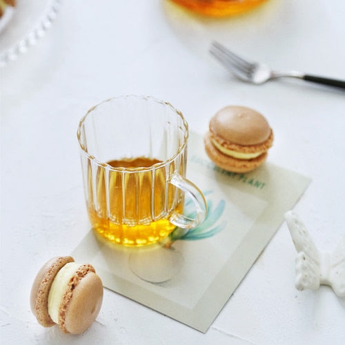 Heat Resistant Glass Retro British Glass Tea Set Teapot Tea Cup Afternoon Tea Fruit Tea Coffee Cup