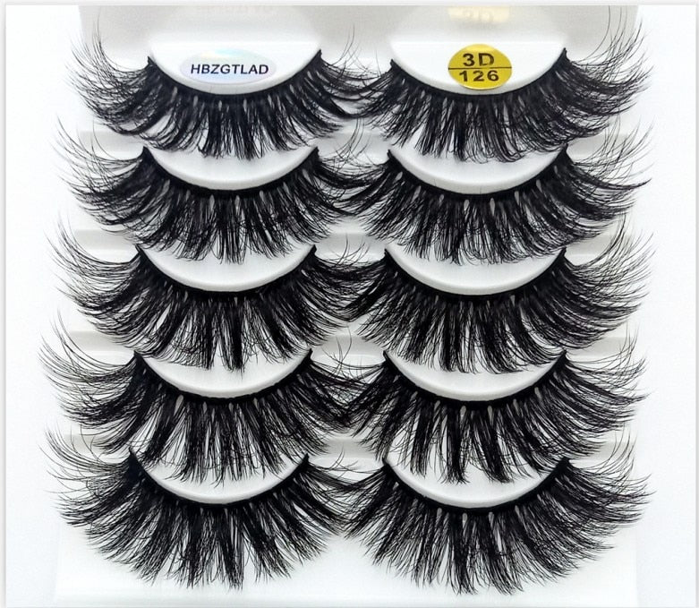 5/21Pairs 10-25 mm 3d Mink Lashes Faux Wispy Natural Mink Lashes Pack Short Natural False Eyelashes