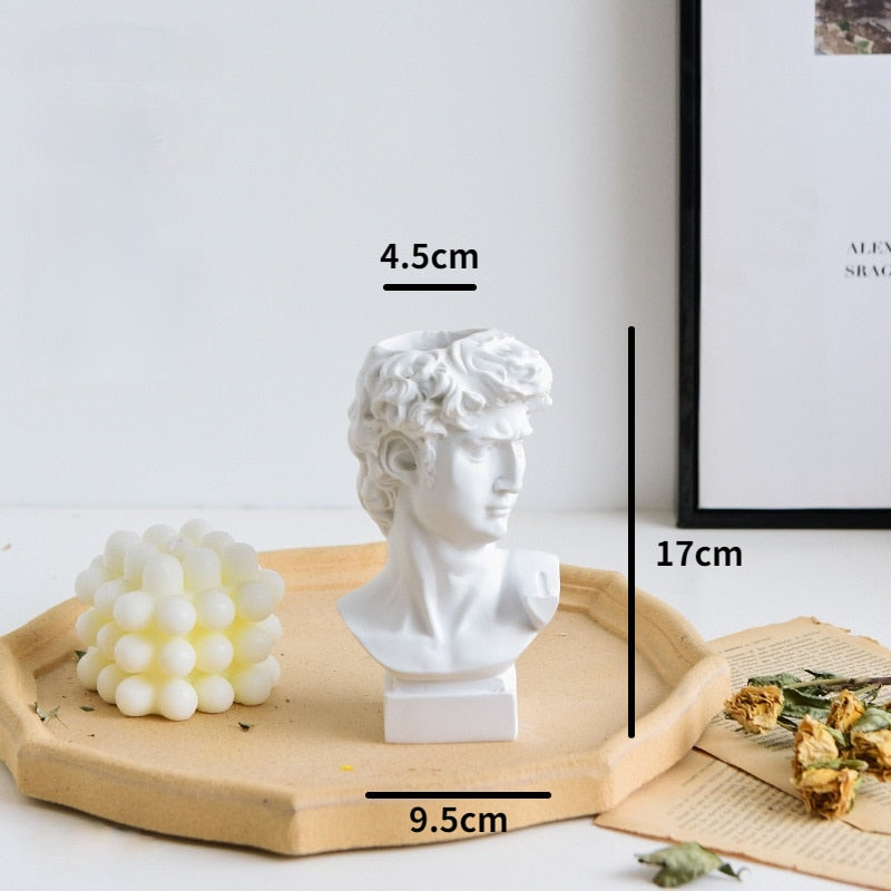 Nordic Style David Art Sculpture Portrait Vase Decoration Living Room Flower Arrangement Retro Florist Home Hydroponic Vase