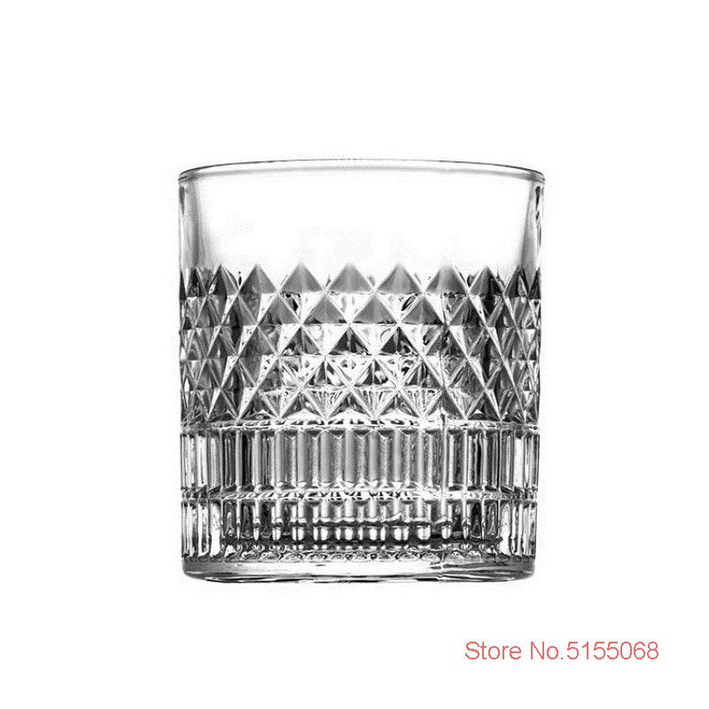 Modern European Style Aurora Bright Old Fashion Whisky Glass 3D Relief Whiskey Tumbler Vodka Wine Cup Cocktail Mug Beer-glass