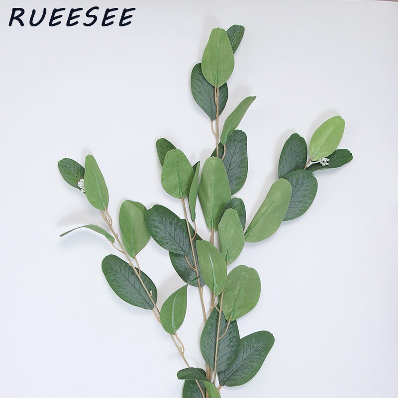 92m Artificial Plants Eucalyptus Long Silver Dollar Leaves Foliage Plant Greenery Fake Plastic Branches Greens Bushes