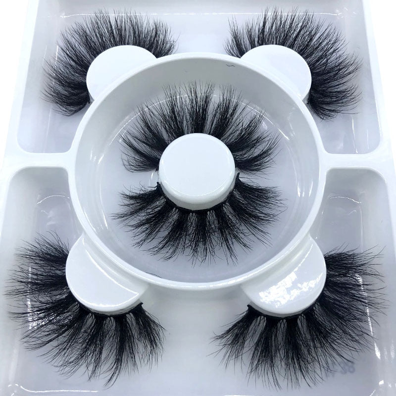 3 pairs natural false eyelashes fake lashes long 3d mink lashes eyelash extension