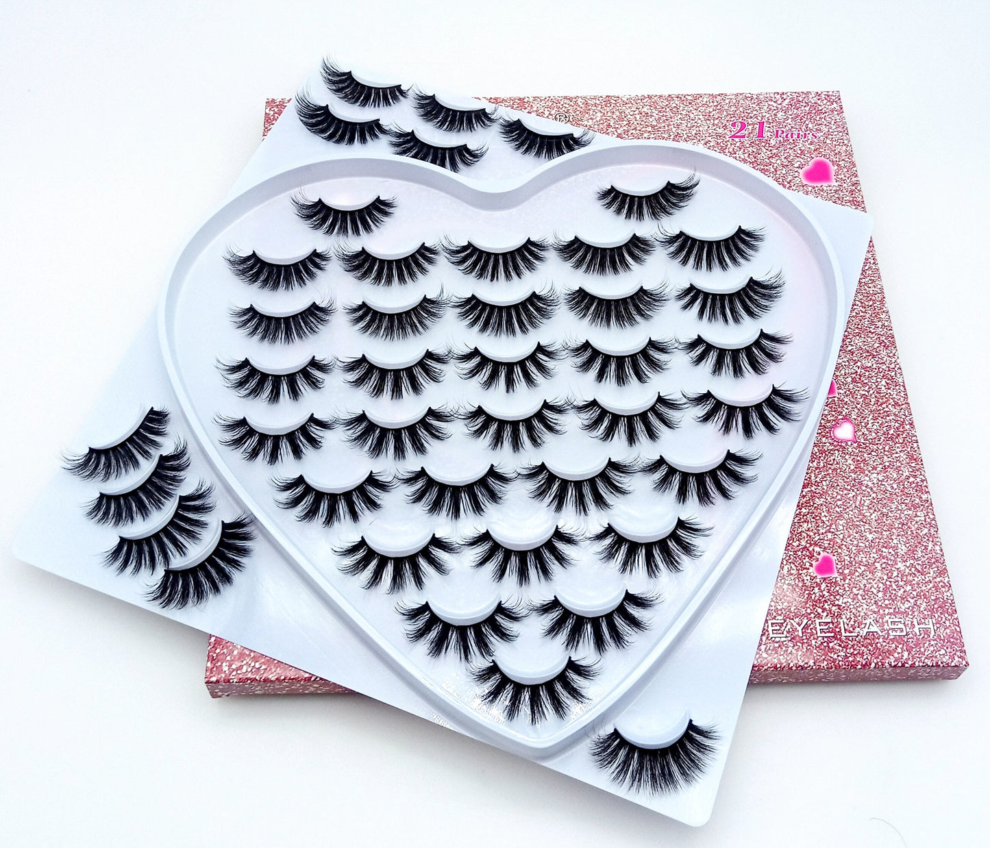 5/21Pairs 10-25 mm 3d Mink Lashes Faux Wispy Natural Mink Lashes Pack Short Natural False Eyelashes