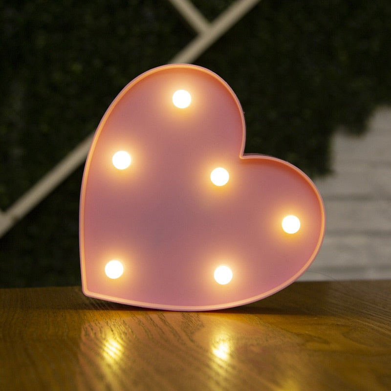 Alphabet Letter LED Lights Luminous Number Lamp Decor Battery Night Light for home Wedding Birthday party Decoration