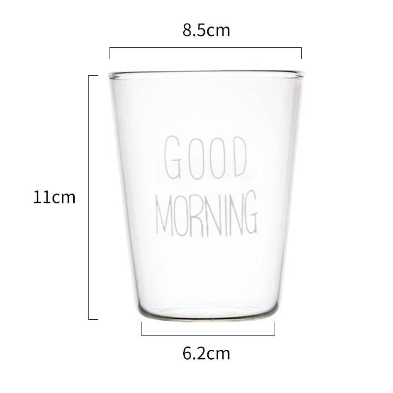 Letter Transparent Glass Cup Creative Coffee Tea Drinks Dessert Breakfast Milk Cup Glass Mugs Handle Drinkware Couple Gifts