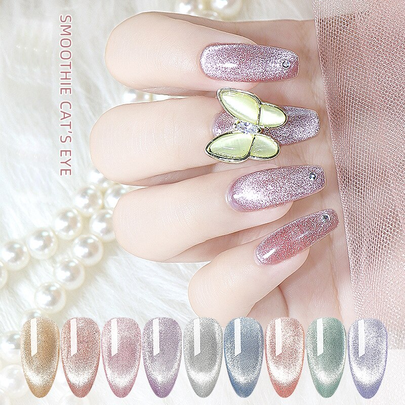 8ML Nail Gel Polish Jade Cat Eye Magnet Hybrid Varnish Semi Permanent Summer Magnetic Lacquer Primer Nail Art Gel Varnish