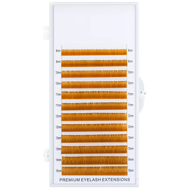 High Quality brown eyelash extensions for salon False lashes 12 lines per tray