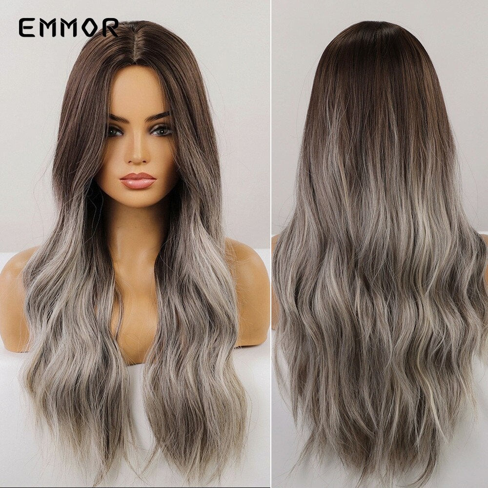 Synthetic Wigs Long Wavy Blonde Natural Hair Wigs for Women Cosplay Wigs Heat Resistant Fiber Hair Wig