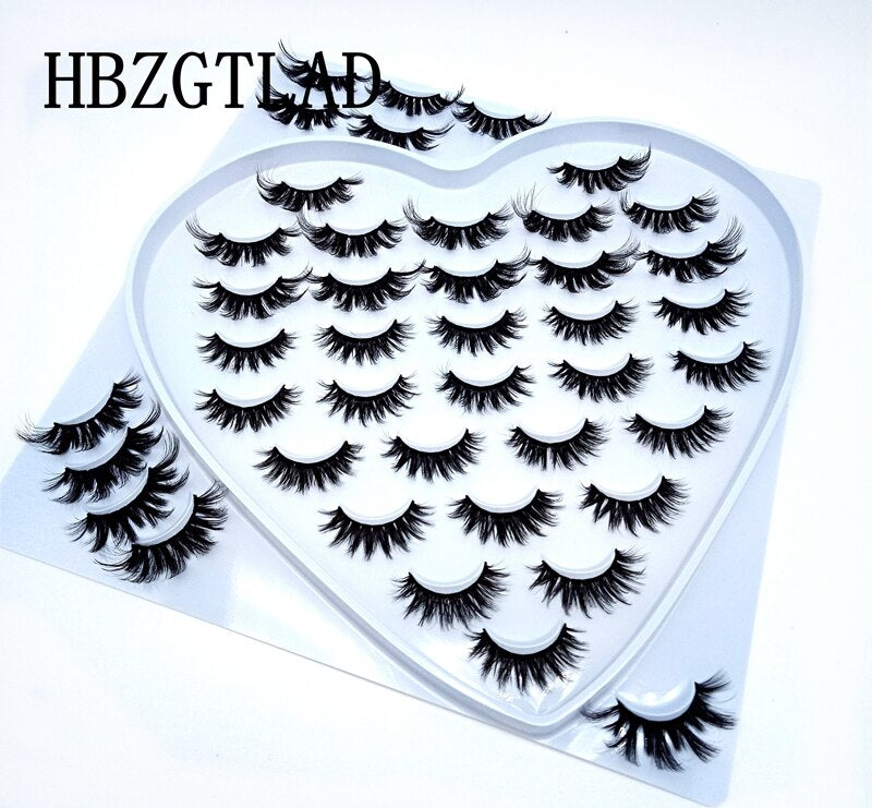 5/21Pairs 10-25 mm 3d Mink Lashes Faux Wispy Natural Mink Lashes Pack Short Natural False Eyelashes
