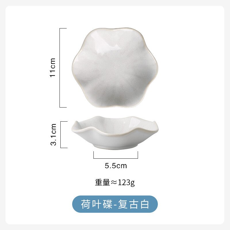 1PC Originality Ceramics Plate Flavor Small Dish Seasoning Dish Food Plate European Flower Shape Dish Ceramics Tableware