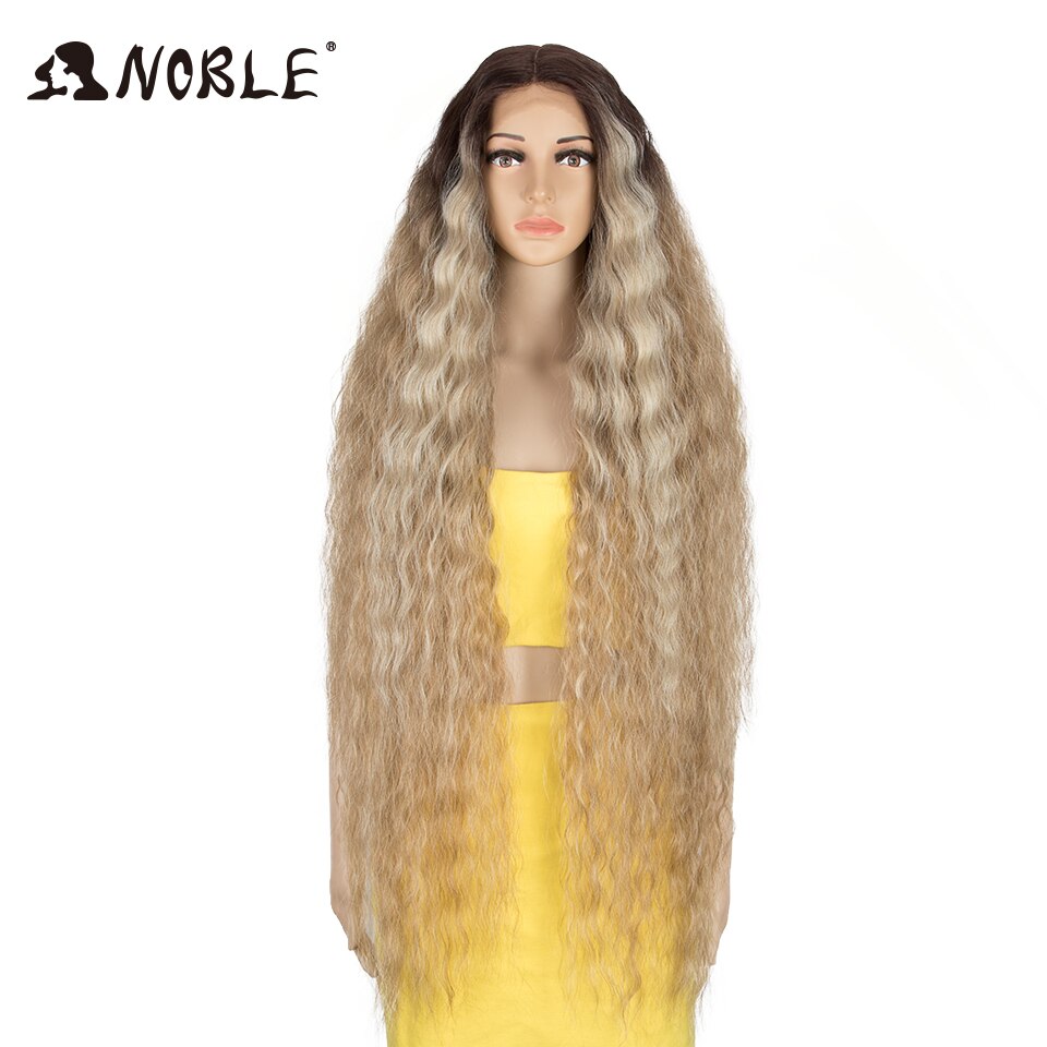 Cosplay Wig Synthetic Lace Part Wig Long Curly 42 Inch Cosplay Wig Blonde Ombre Lace Wig Synthetic Lace Wig