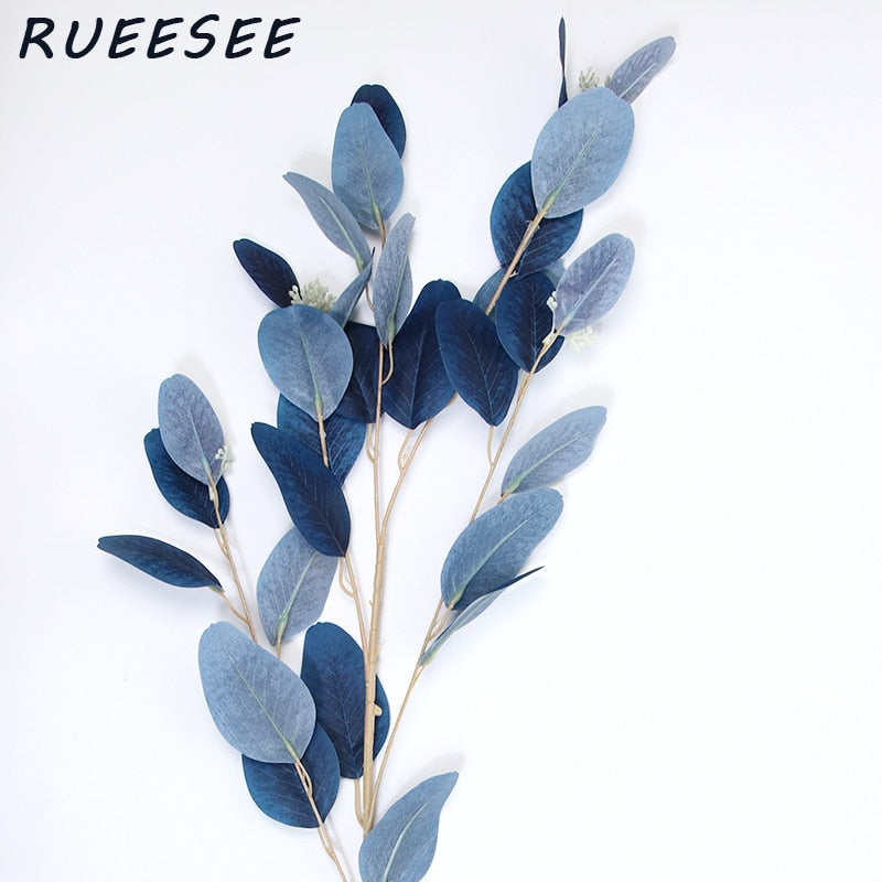 92m Artificial Plants Eucalyptus Long Silver Dollar Leaves Foliage Plant Greenery Fake Plastic Branches Greens Bushes