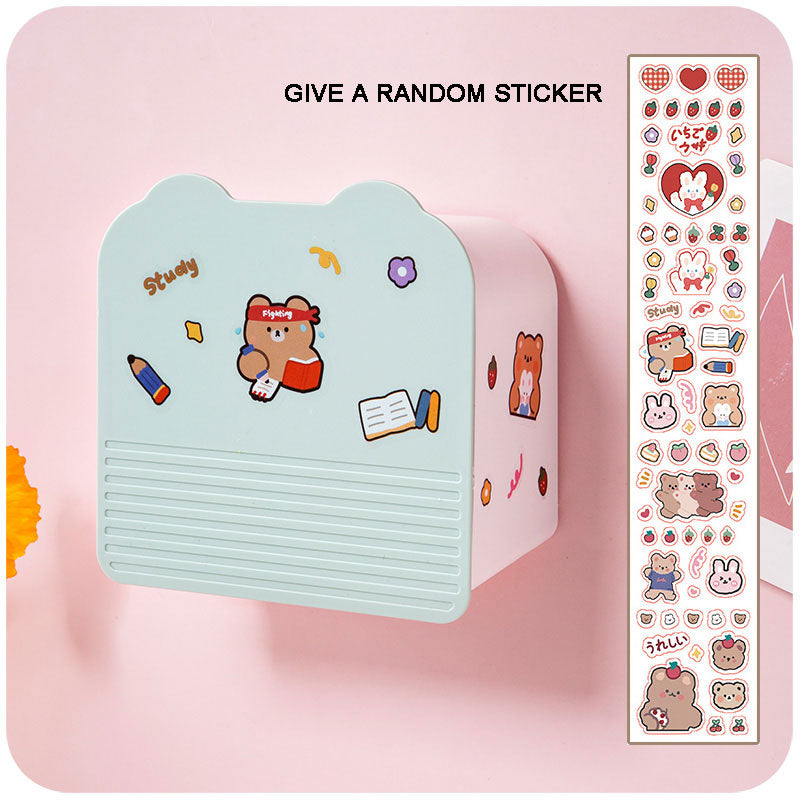 Kawaii Storage Organizer Adhesive Large Storage Box Sanitary Napkin Cosmetics Organizer Decorative Box Bathroom Accessories