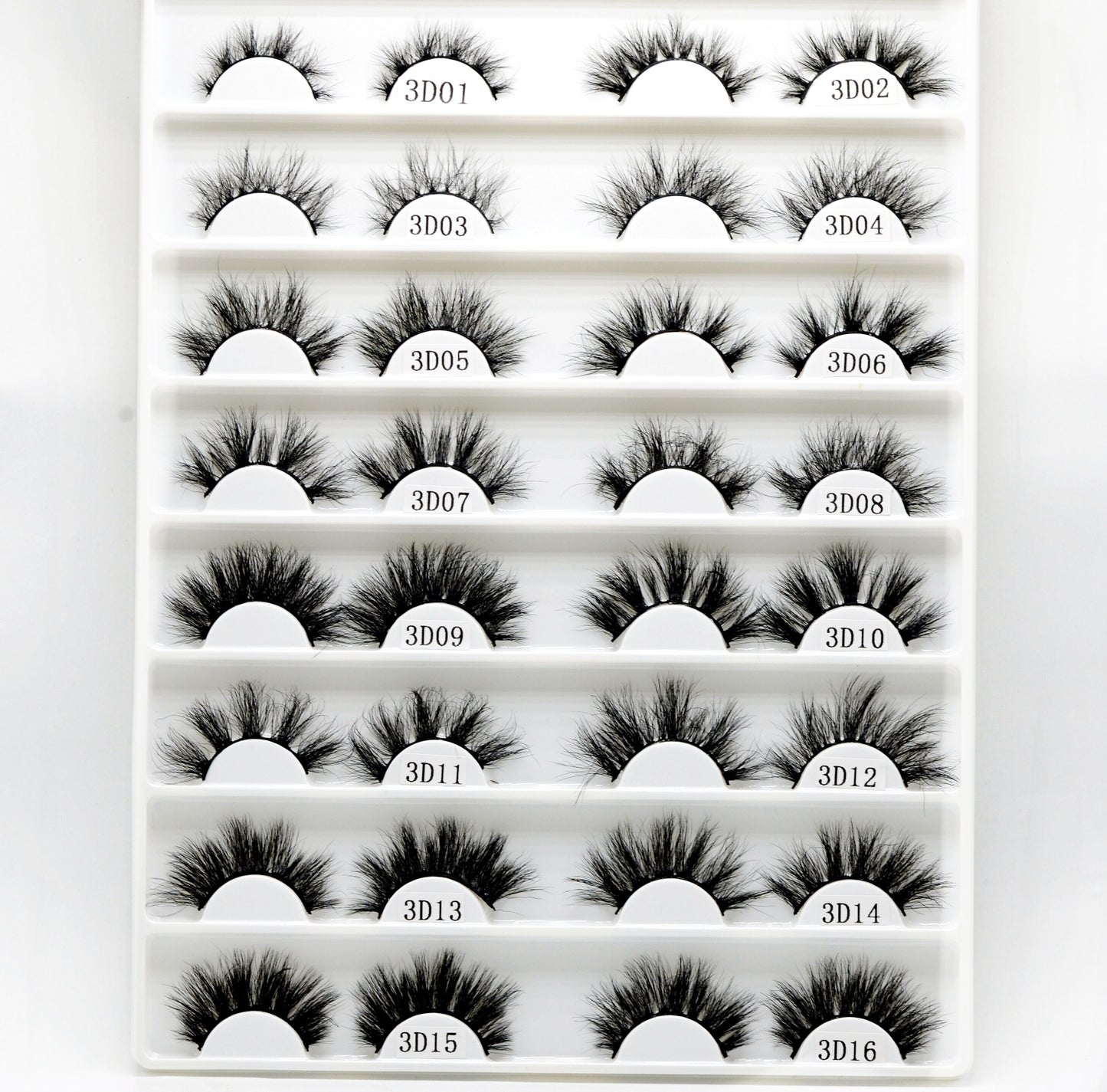 16 Pairs Mix natural 3D false eyelashes fake lashes 8-25mm Mink Lashes extension maquiagem