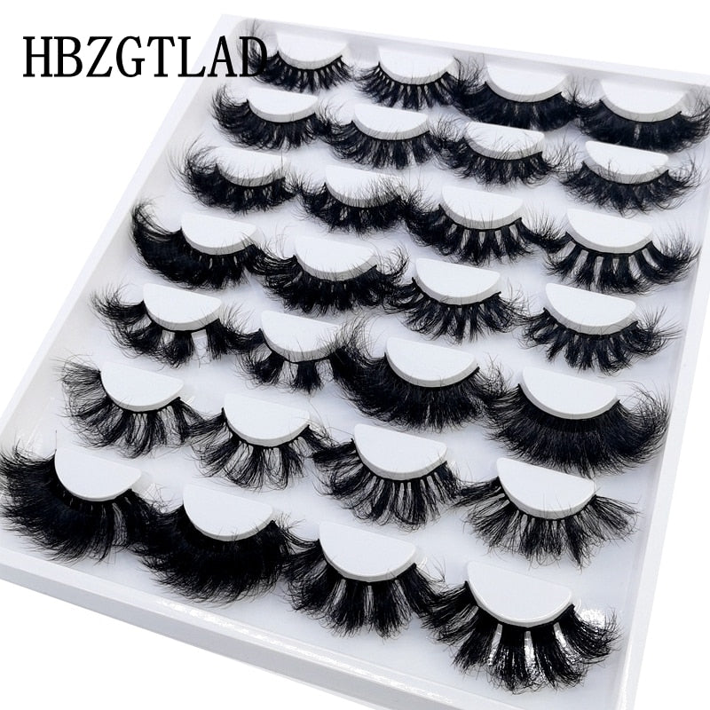 Lashes 14 Pairs Eyelashes Faux Mink Eyelashes Long Lasting Fluffy 25mm Mink Lashes Dramatic Volume lashes Extension Thick Long
