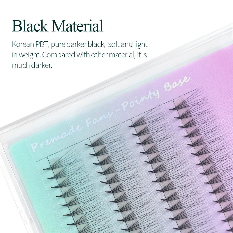 6D M L Special Curl Premade Fans Volume Lash Extension Thin Pointy Base Sharp Slim Narrow Stem Russia Volume Eyelash Extension