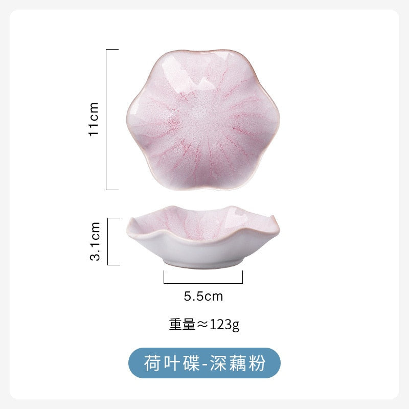 1PC Originality Ceramics Plate Flavor Small Dish Seasoning Dish Food Plate European Flower Shape Dish Ceramics Tableware
