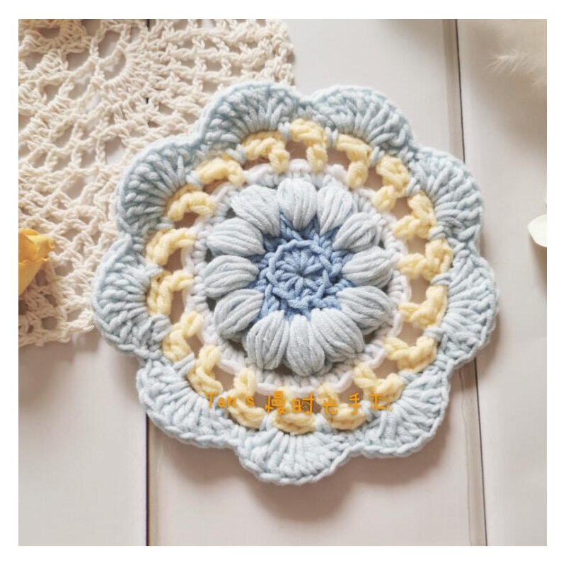 DIY Crochet Granny Square Cup Coaster Placemat Pad Tea Mug Coffee Mat Kitchen Table Decor Wedding Gift