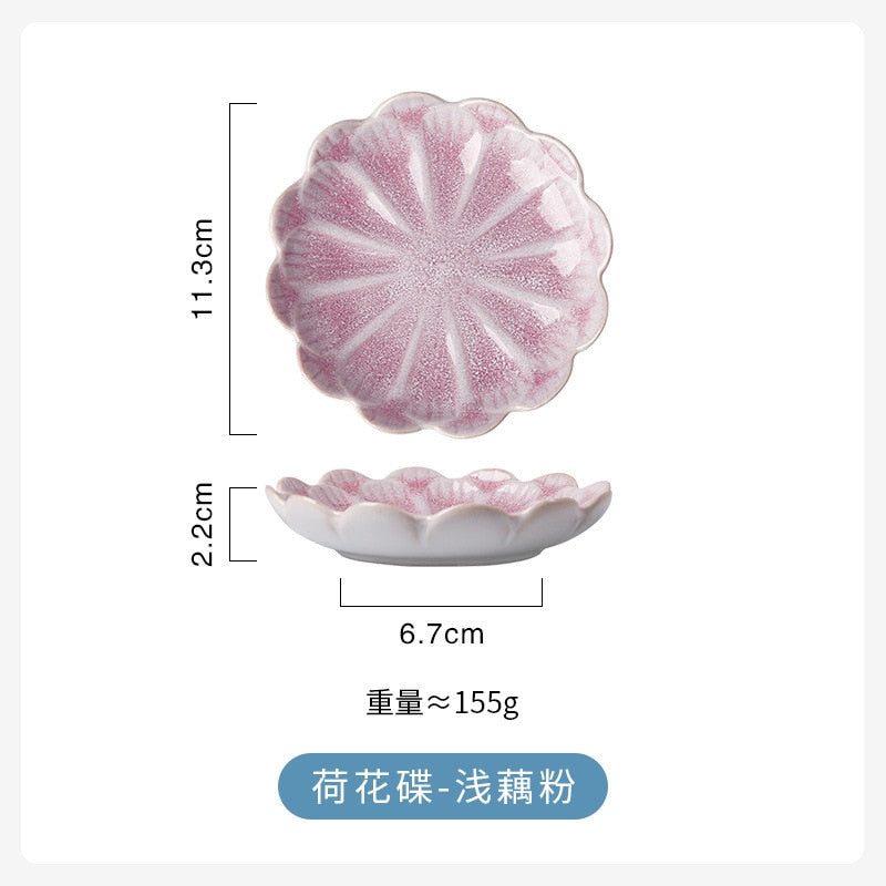 1PC Originality Ceramics Plate Flavor Small Dish Seasoning Dish Food Plate European Flower Shape Dish Ceramics Tableware