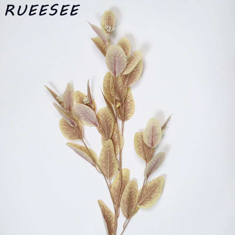 92m Artificial Plants Eucalyptus Long Silver Dollar Leaves Foliage Plant Greenery Fake Plastic Branches Greens Bushes