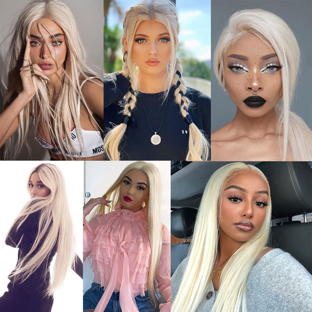 Synthetic Wigs for Women Long Straight Blonde Wig Natural Middle Part Wig Heat Resistant Fiber Natural Looking Wig