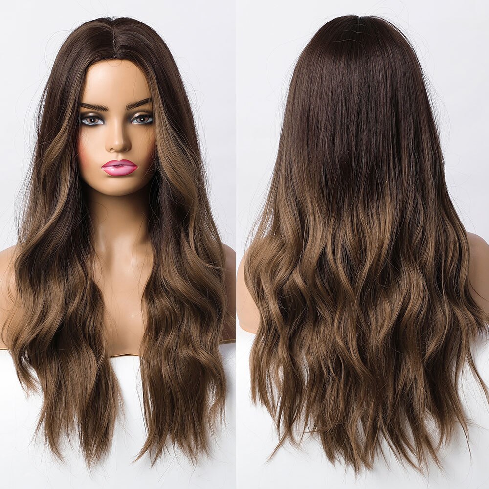 Synthetic Wigs Long Wavy Blonde Natural Hair Wigs for Women Cosplay Wigs Heat Resistant Fiber Hair Wig